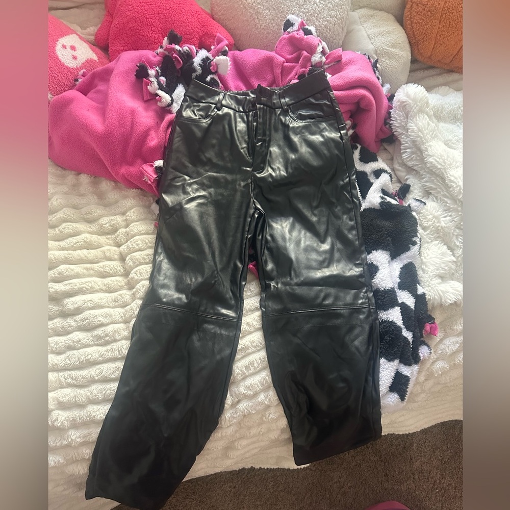Black leather pants